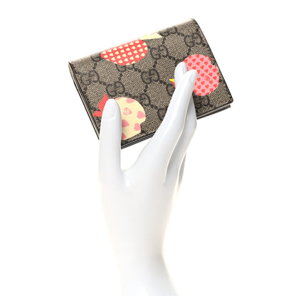 Gucci GG Supreme Monogram Les Pommes Card Case Wallet Beige Multicolor Mystic White 2 of 9
