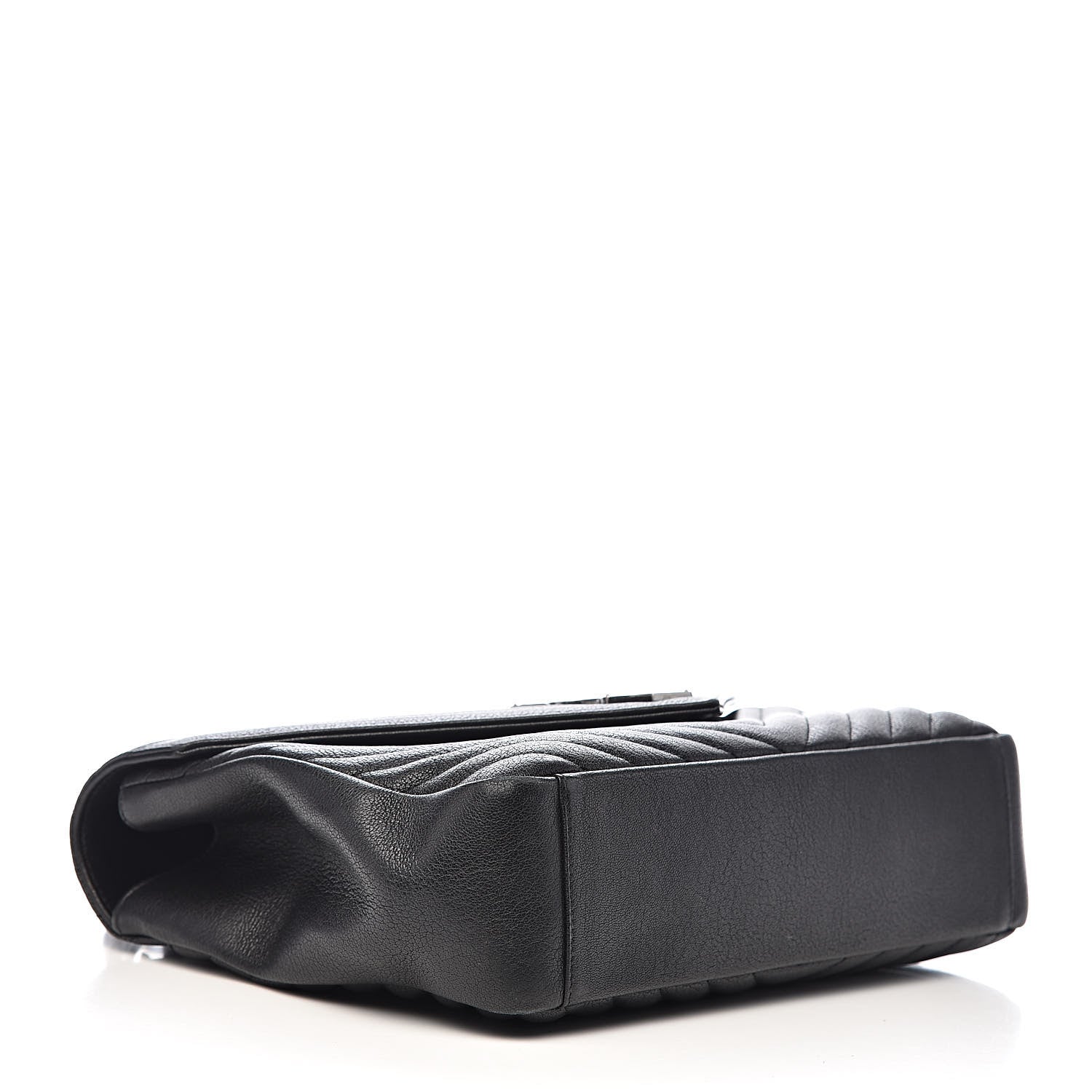 Saint Laurent Sheepskin Matelasse Chevron Monogram Large College Satchel Black 4 of 13