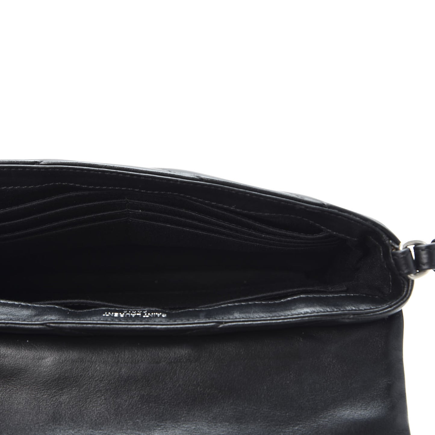Calfskin Y Quilted Monogram Loulou Flap Bag Black
