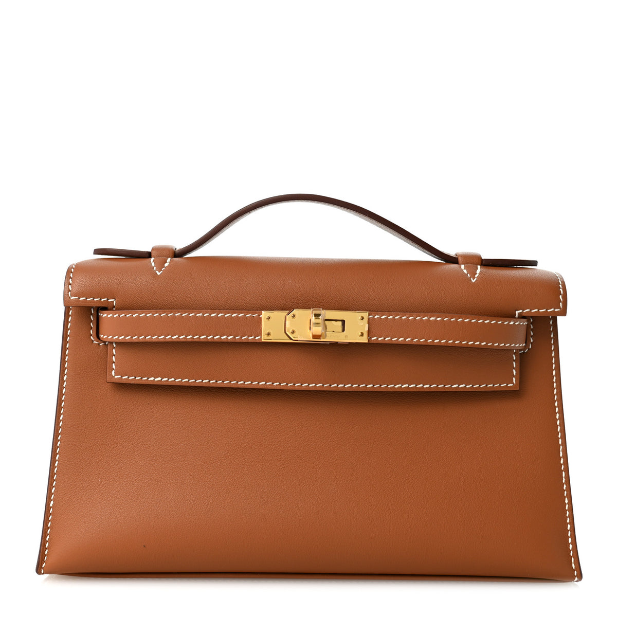 Hermes Swift Kelly Pochette Clutch Gold 1 of 11