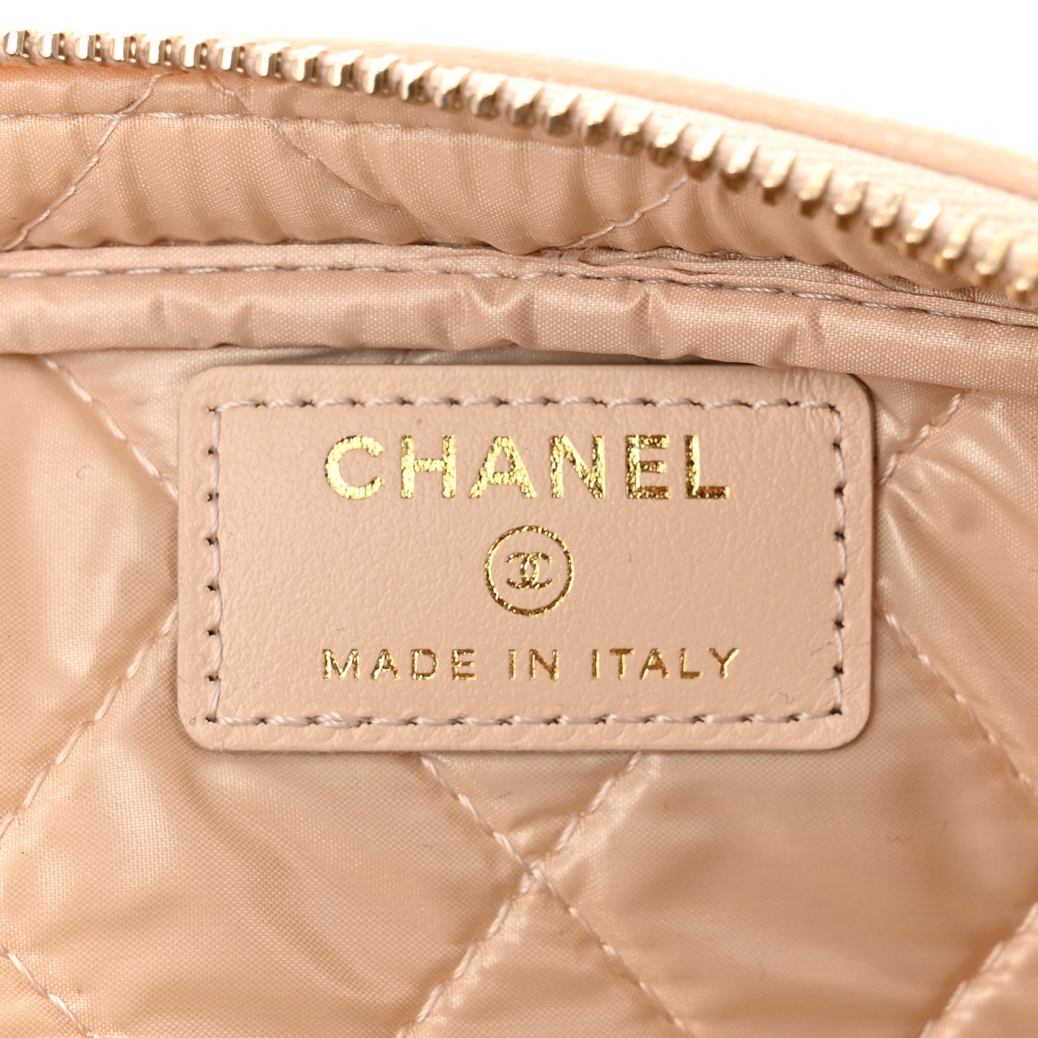 Chanel Caviar Quilted Toiletry Case With Chain Beige 6 of 11
