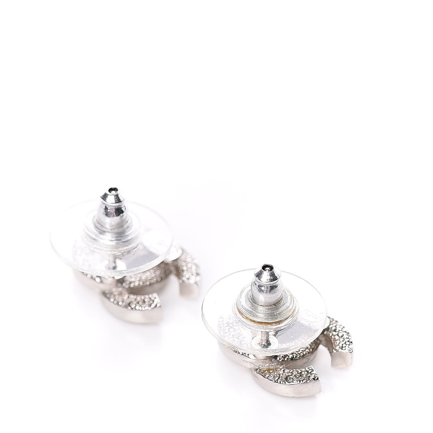 Chanel Crystal CC Earrings Silver 3 of 4