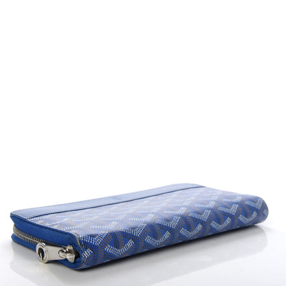 Goyard Goyardine Matignon Zip Around GM Wallet Blue 4 of 8