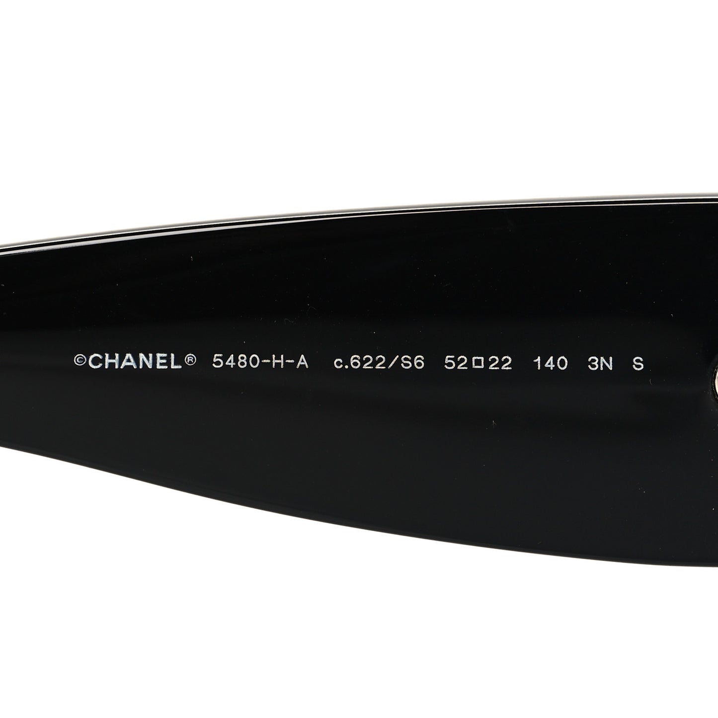 Acetate Pearl Rectangle Sunglasses 5480-H-A Black
