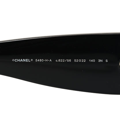 Chanel Acetate Pearl Rectangle Sunglasses 5480-H-A Black 5 of 7
