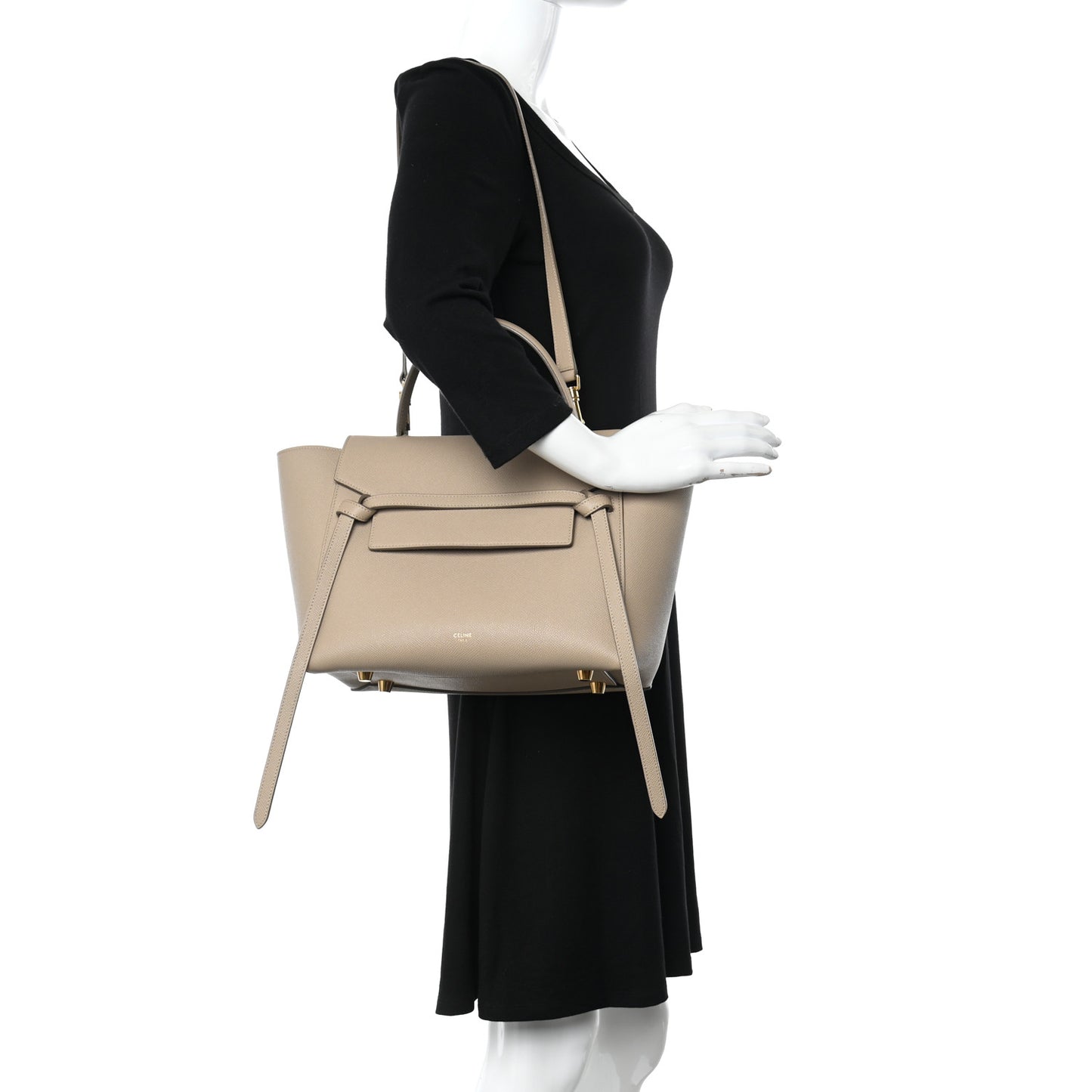 Grained Calfskin Mini Belt Bag Light Taupe
