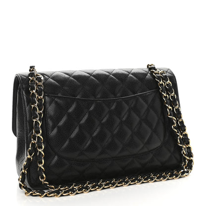 Chanel Caviar Quilted Jumbo Double Flap Black 2 of 8