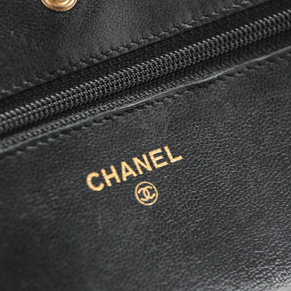 Chanel Lambskin Quilted Wallet On Chain WOC Black 7 of 8