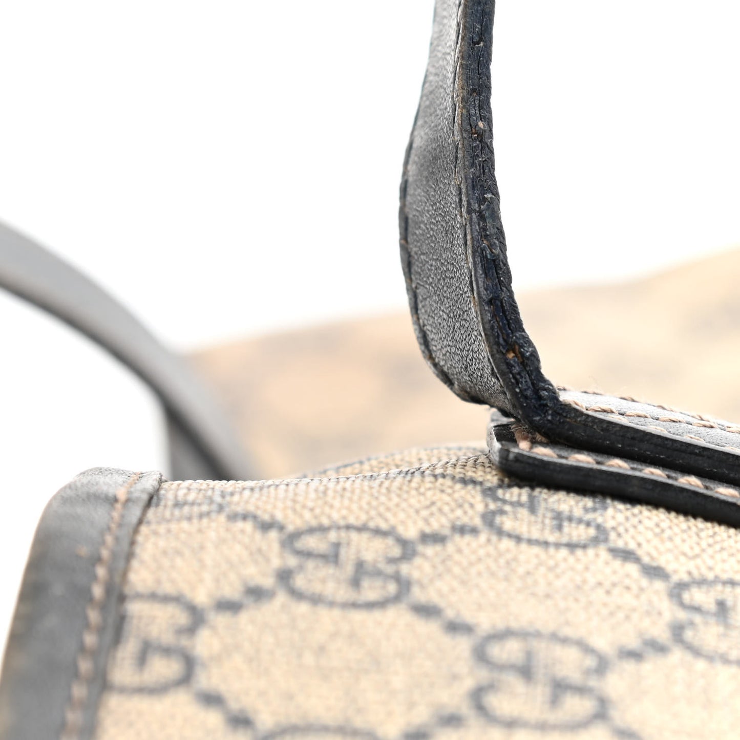 GG Supreme Monogram Medium Zippered Shopping Tote Navy