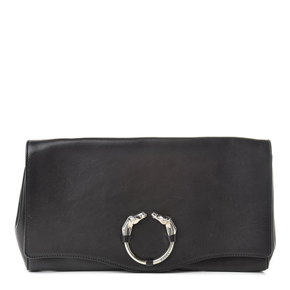 Gucci Calfskin Ribot Horse-Heads Clutch Black 1 of 12