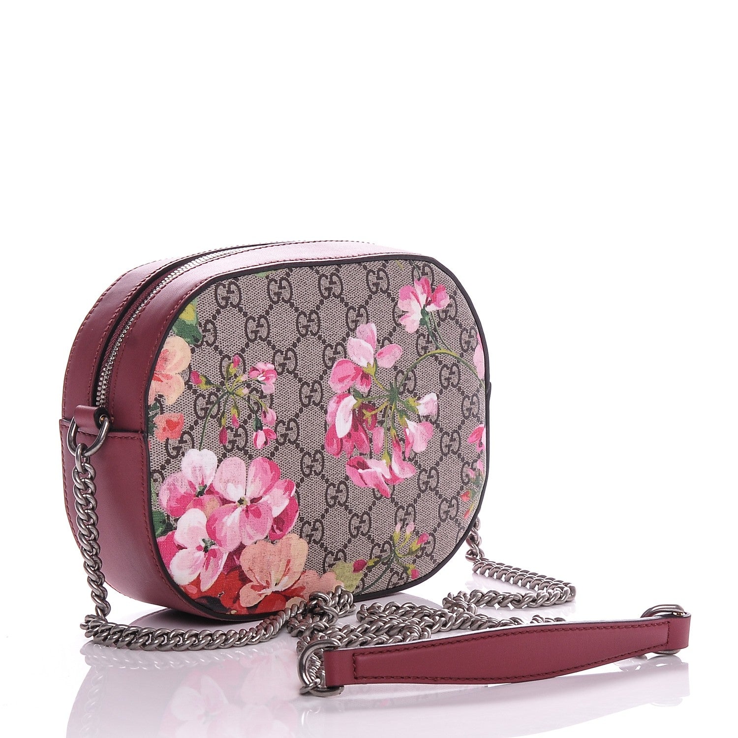 Gucci GG Supreme Monogram Blooms Mini Chain Shoulder Bag Beige Multicolor Dry Rose 3 of 6