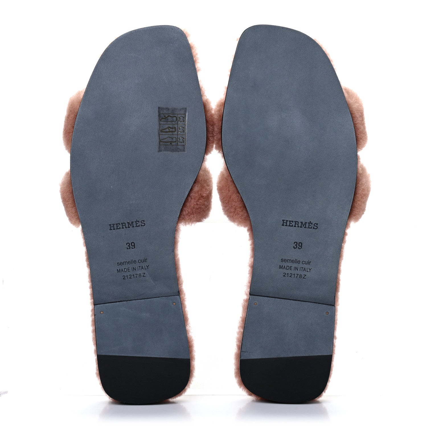 Hermes Woolskin Oran Sandals 39 Rose Aube 5 of 10