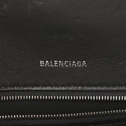 Balenciaga Shiny Calfskin Crocodile Embossed Small Hourglass Top Handle Bag Dark Grey 5 of 8