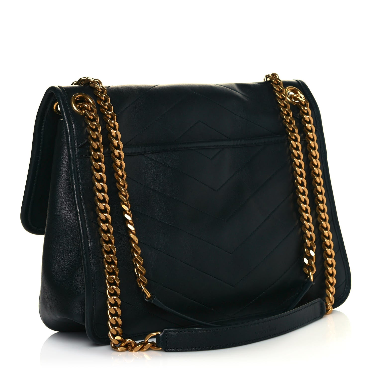 Saint Laurent Lambskin Matelasse Monogram Medium Niki Chain Satchel Dark Green 2 of 7