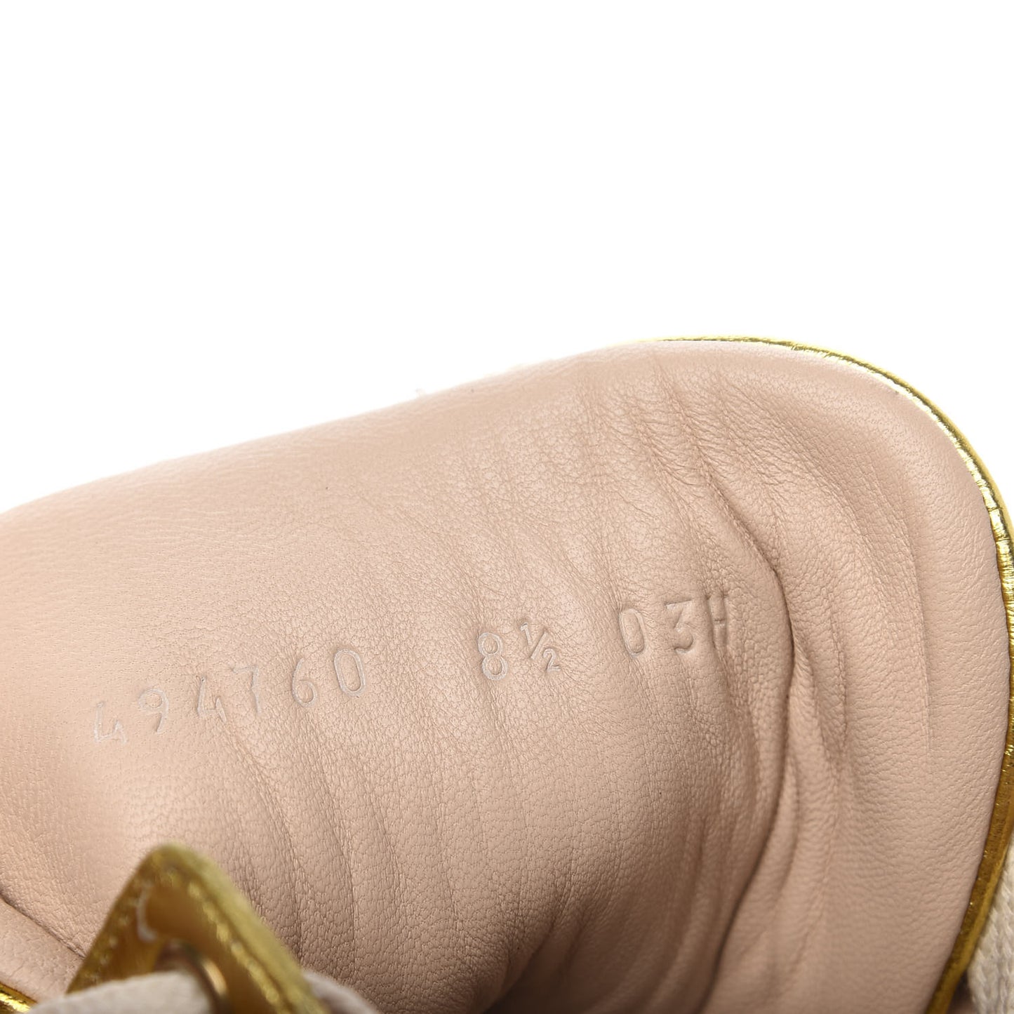Metallic Nappa Mens High Top Sneakers 8.5 Oro