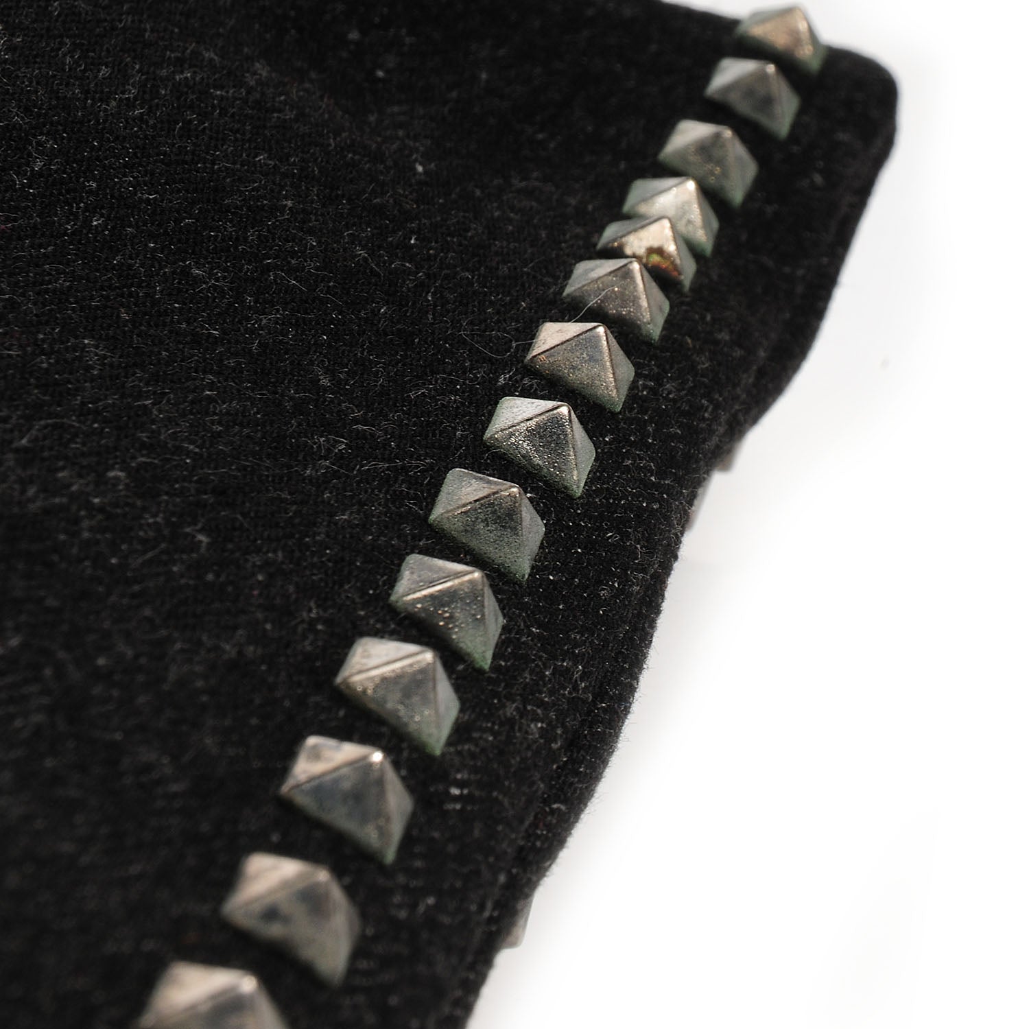 Valentino Garavani Denim Oversized Rockstud Zip Wristlet Pouch Black Jet 9 of 9