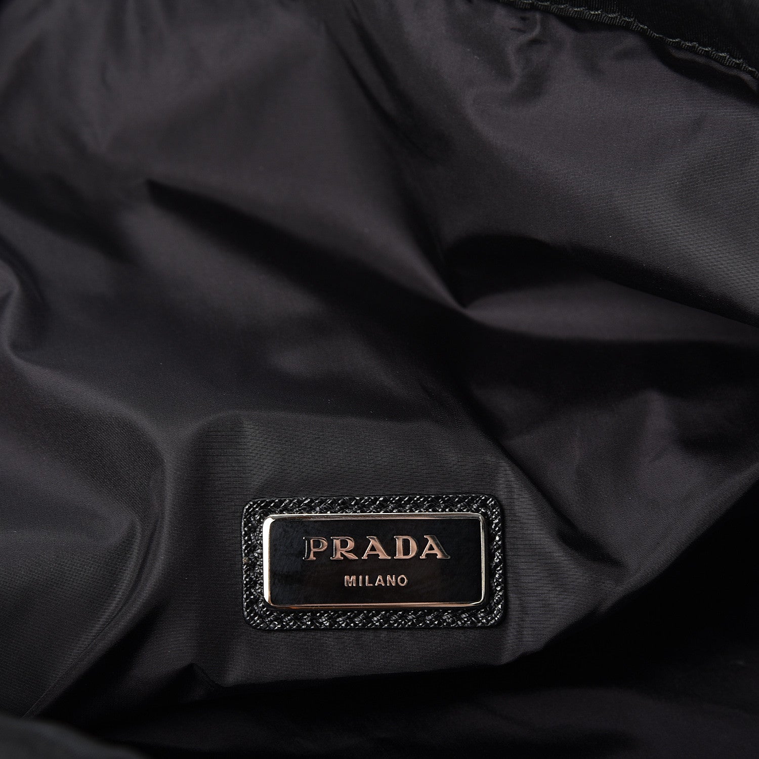 Prada Tessuto Nylon Saffiano Seahorse Drawstring Backpack Black 5 of 9