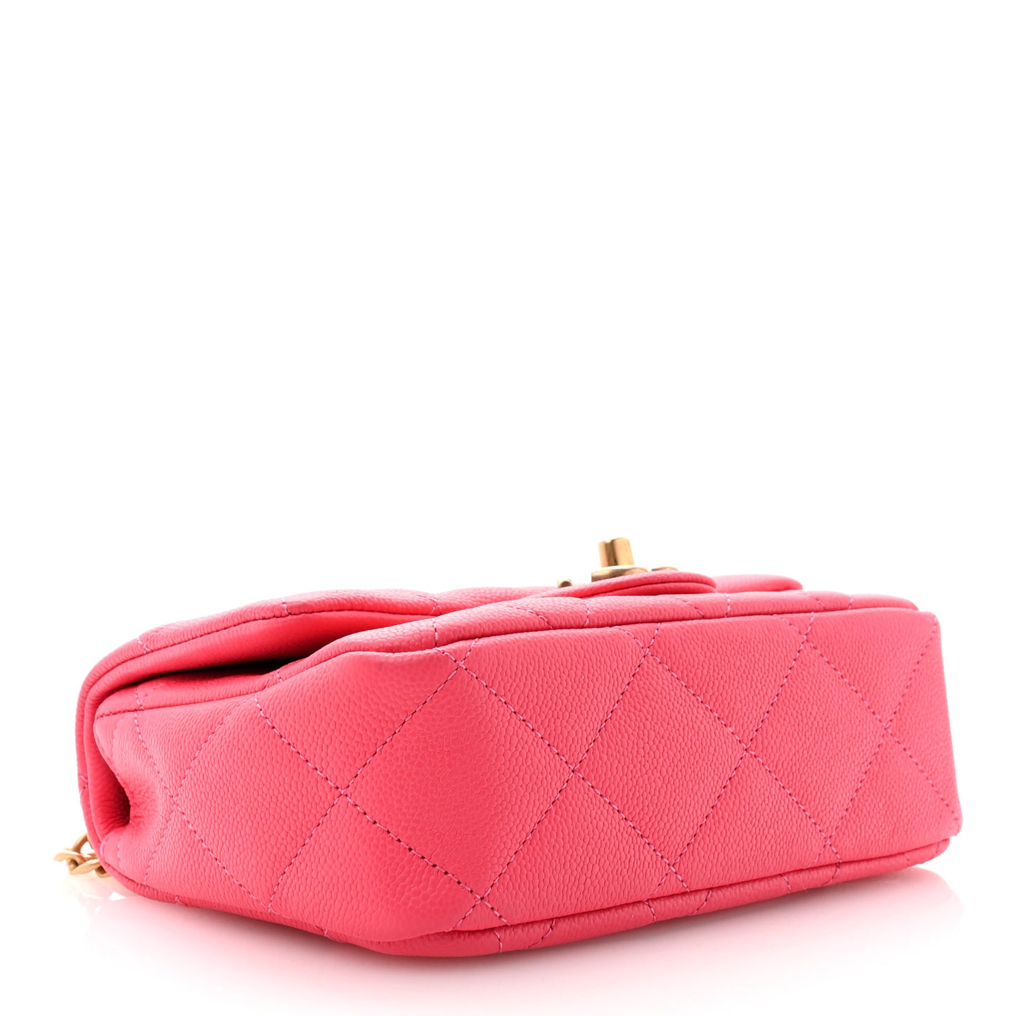 Caviar Quilted Sweetheart Mini Flap Dark Pink