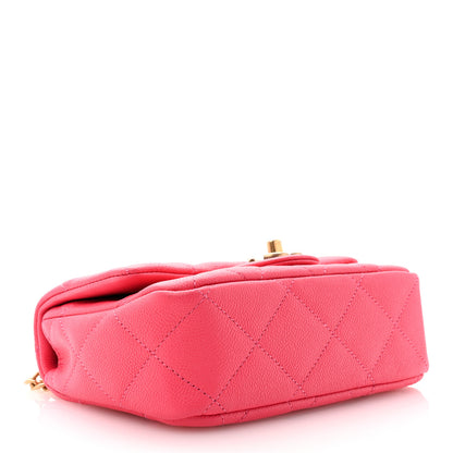 Chanel Caviar Quilted Sweetheart Mini Flap Dark Pink 4 of 10