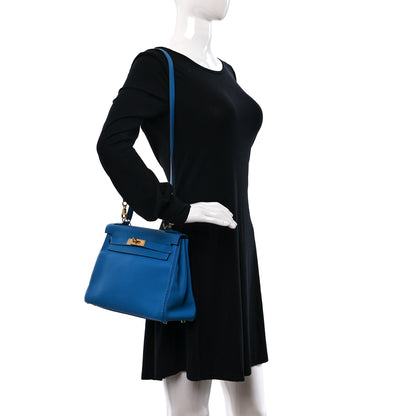 Hermes Togo Kelly Retourne 28 Bleu Zanzibar 2 of 8