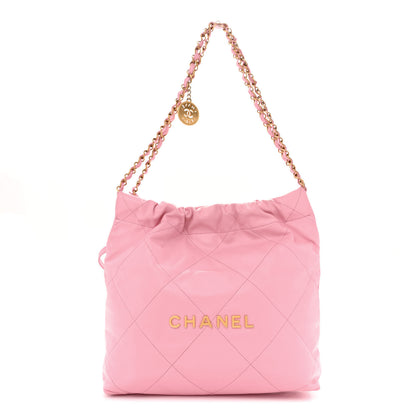 Chanel Shiny Calfskin Quilted Small Chanel 22 Light Pink 1 of 14