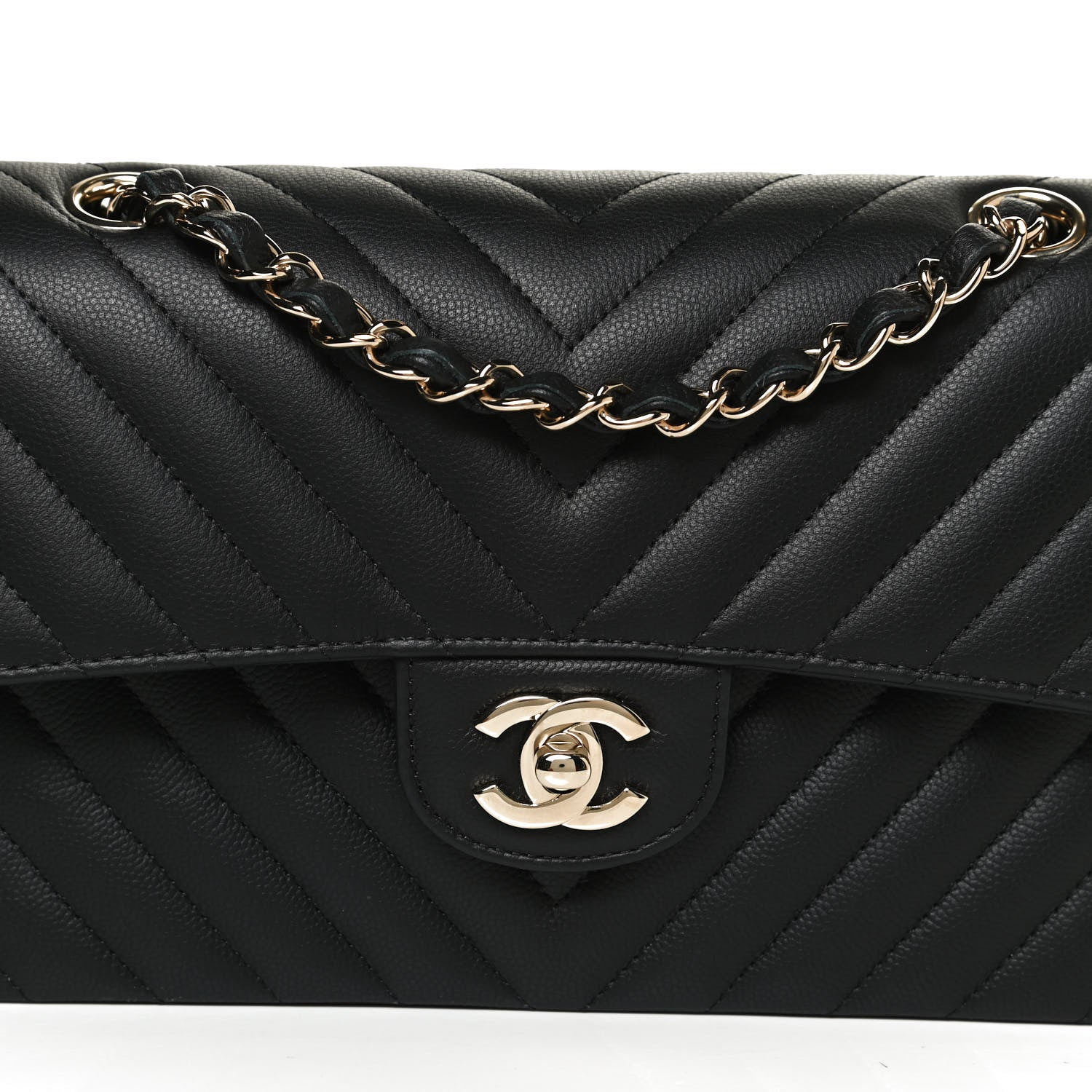 Chanel Caviar Chevron Quilted Small Double Flap Black 8 of 11