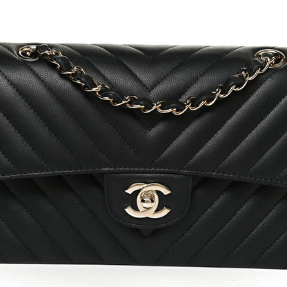 Chanel Caviar Chevron Quilted Small Double Flap Black 8 of 11
