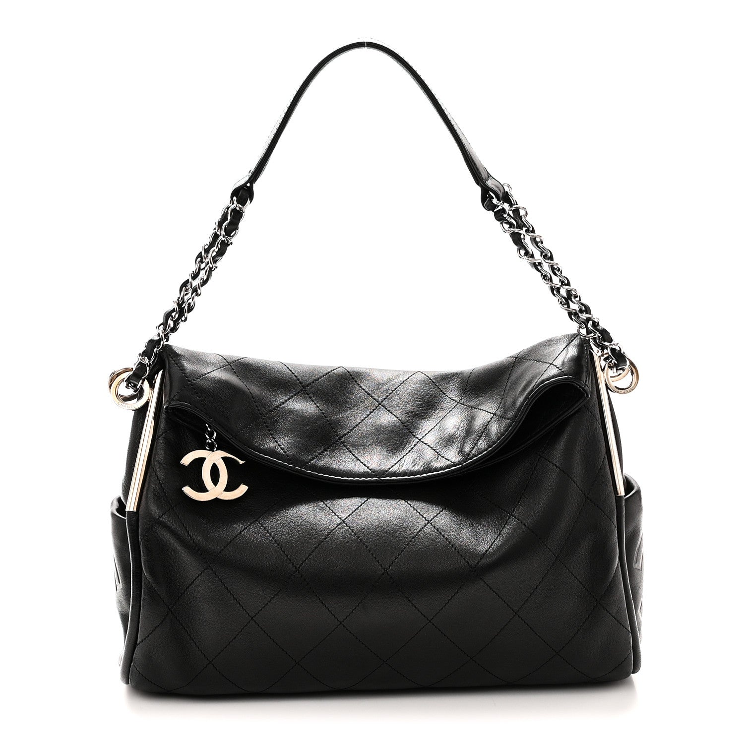 Chanel Lambskin Stitched Medium Ultimate Soft Tote Black 1 of 10