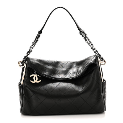 Chanel Lambskin Stitched Medium Ultimate Soft Tote Black 1 of 10
