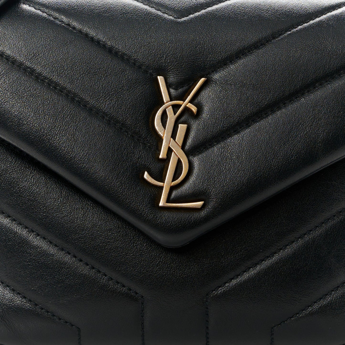 Calfskin Y Quilted Monogram Toy Loulou Crossbody Bag Black