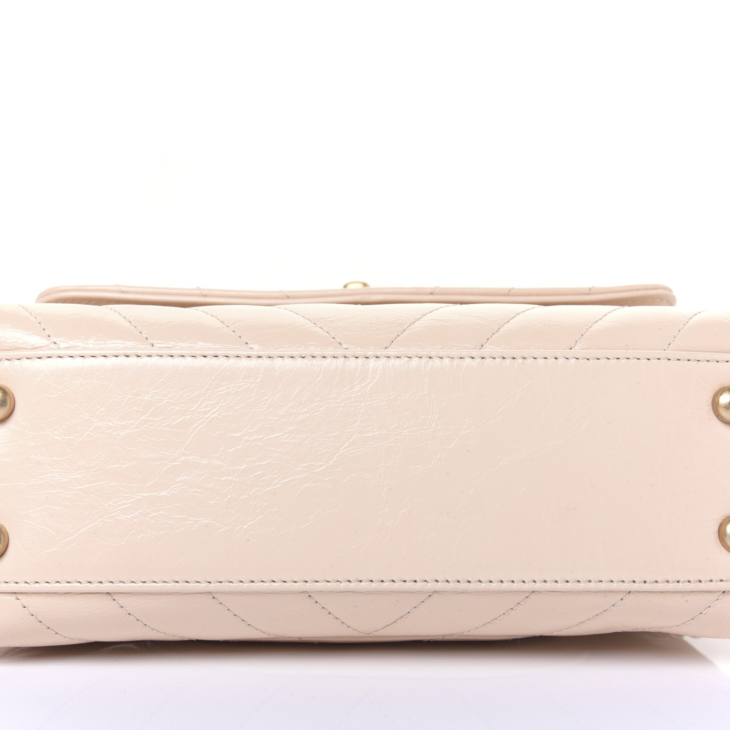 Chanel Calfskin Chevron Quilted Mini Coco Handle Flap Beige 16 of 20