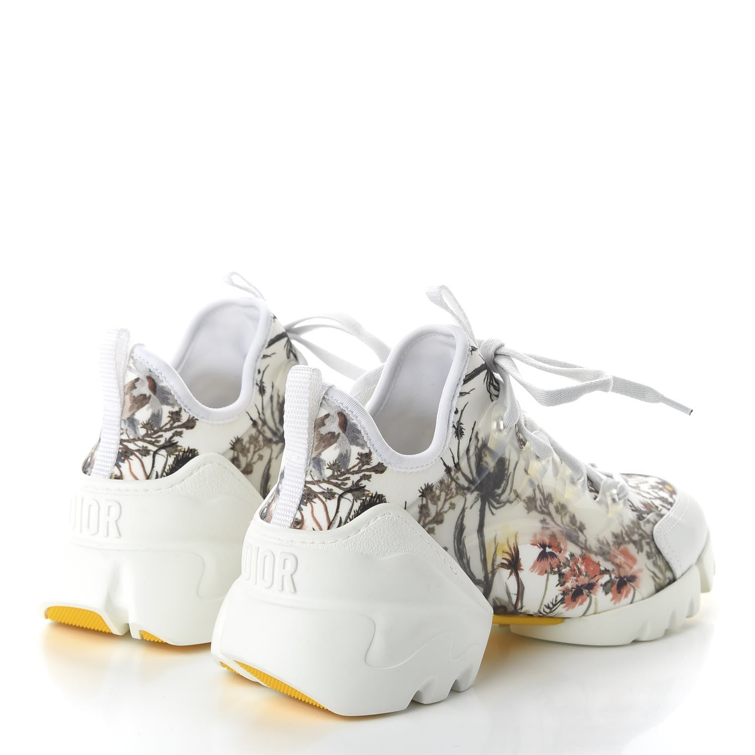 Christian Dior Neoprene Rubber Champetre Print Womens D-Connect Sneakers 37 White Multicolor 4 of 9