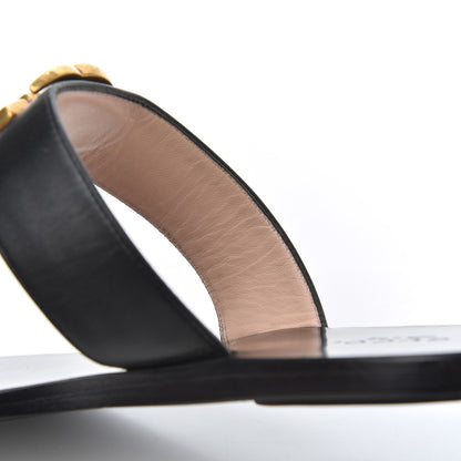 Gucci Calfskin GG Marmont Thong Sandals 38 Black 13 of 25