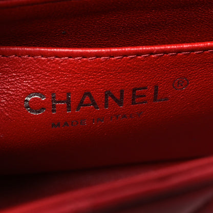 Chanel Lambskin Quilted Mini Rectangular Flap Red 6 of 13