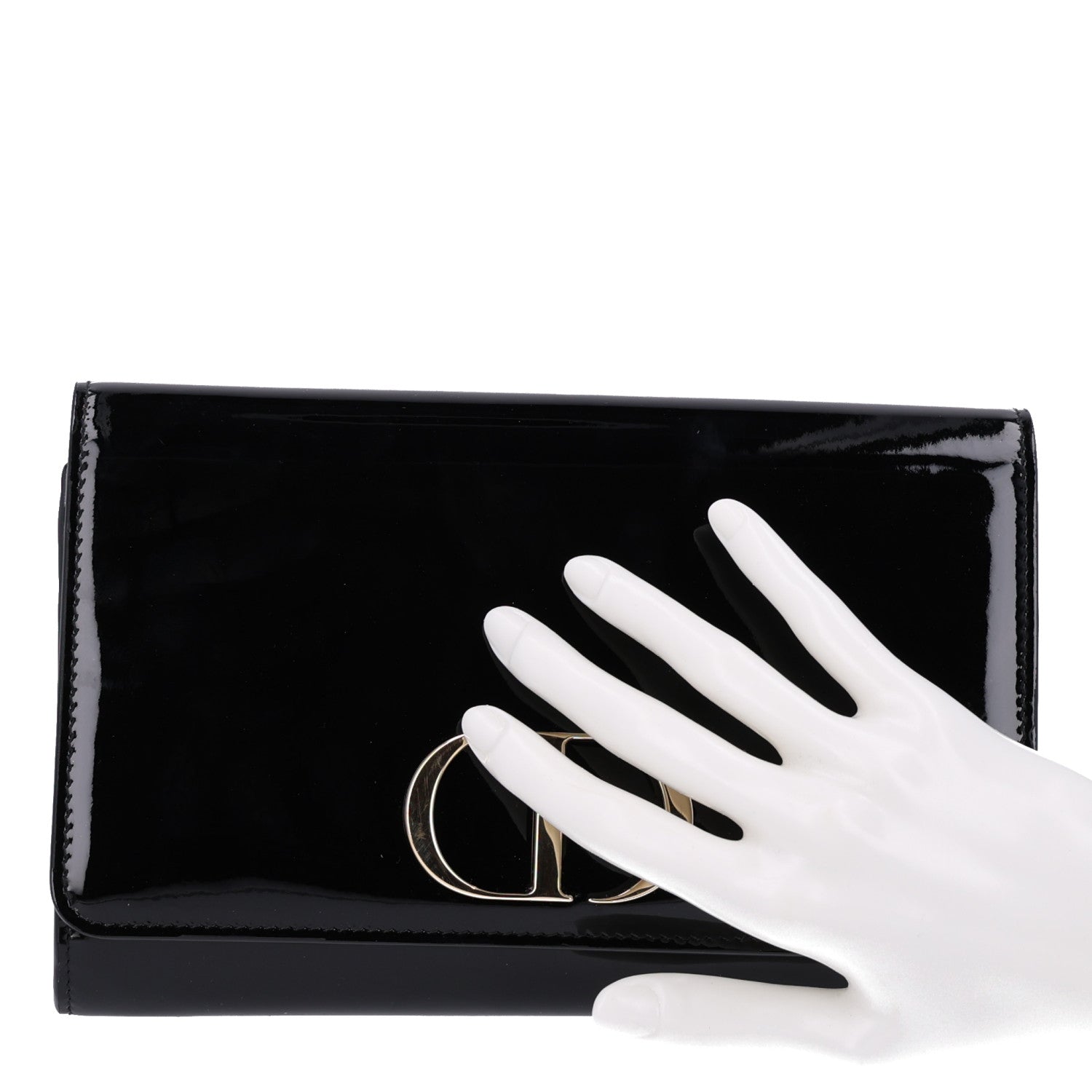 Christian Dior Patent 30 Montaigne Pouch Black 2 of 10
