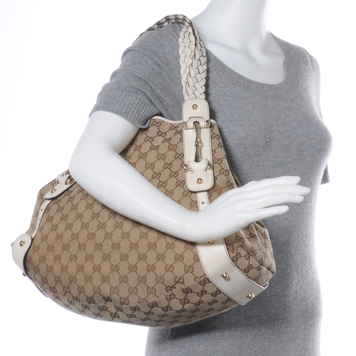 Gucci Monogram Pelham Medium Shoulder Bag White 2 of 7