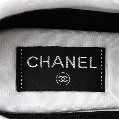 Chanel Suede Calfskin Fabric CC Sneakers 38.5 White 6 of 7