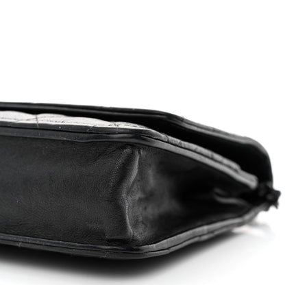 Chanel Crumpled Calfskin Quilted Wallet On Chain WOC So Black 11 of 17