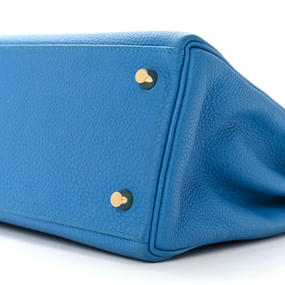 Hermes Togo Kelly Retourne 28 Bleu Zanzibar 10 of 13