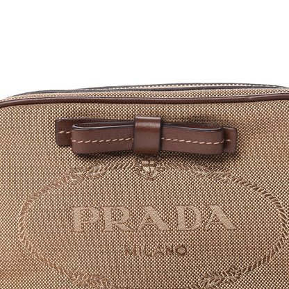 Prada Jacquard Logo Contenitore Wristlet Corda Bruciato 10 of 10