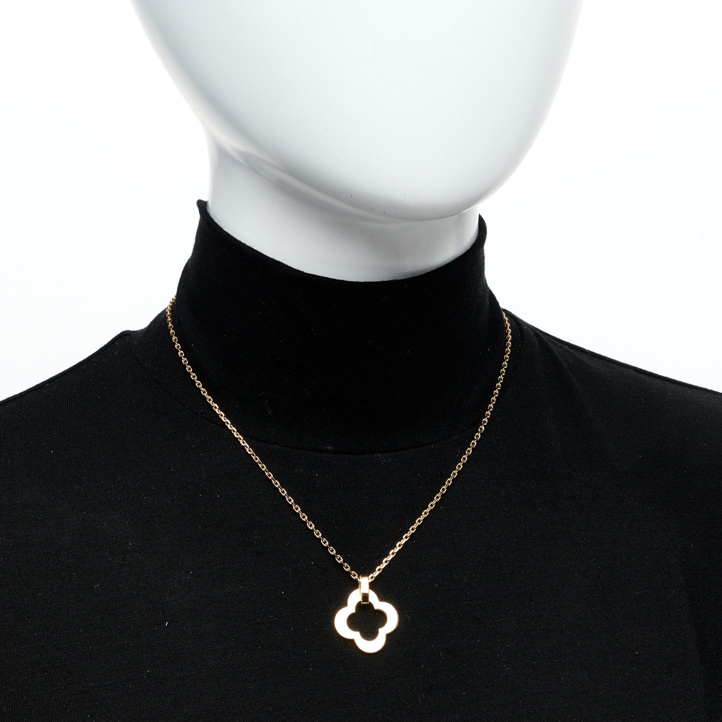 18K Yellow Gold Byzantine Alhambra Pendant Necklace