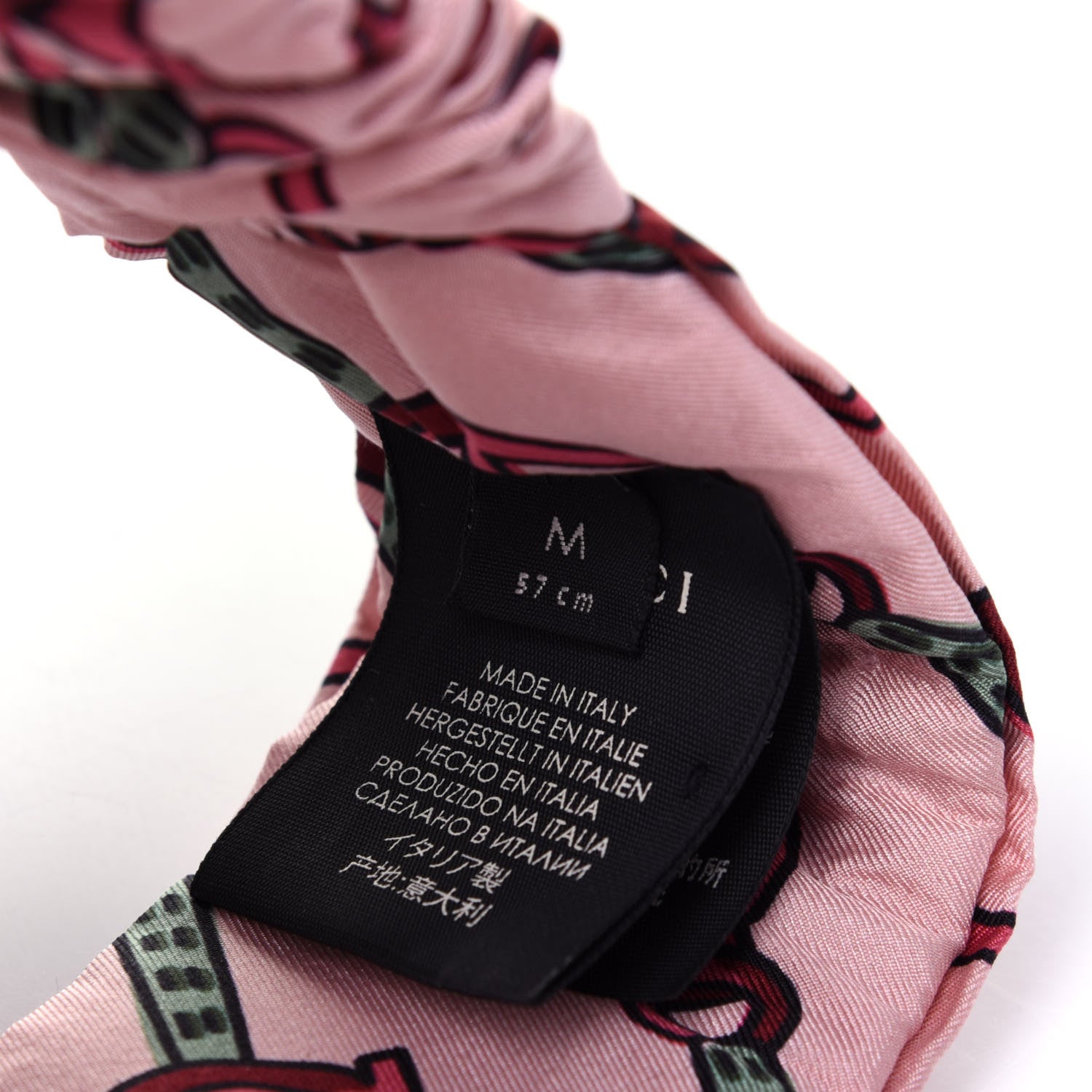 Gucci Silk Stirrup Print Headband M Pink 4 of 6