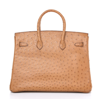 Hermes Ostrich Birkin 35 Gold 3 of 27
