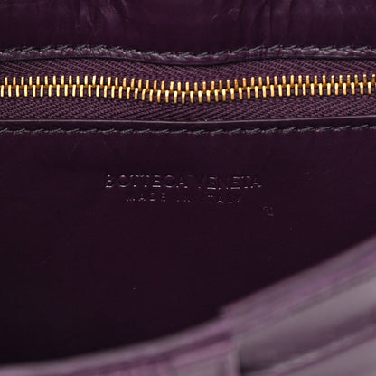 Bottega Veneta Calfskin Intreccio Plisse Cassette Crossbody Bag Dark Mystic 6 of 12