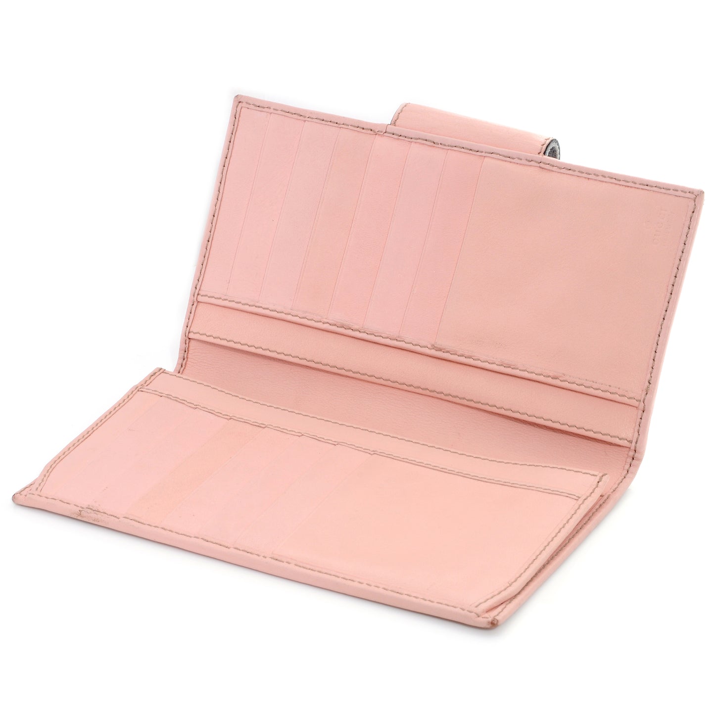Monogram Calfskin Ladies Web Continental Wallet Pink