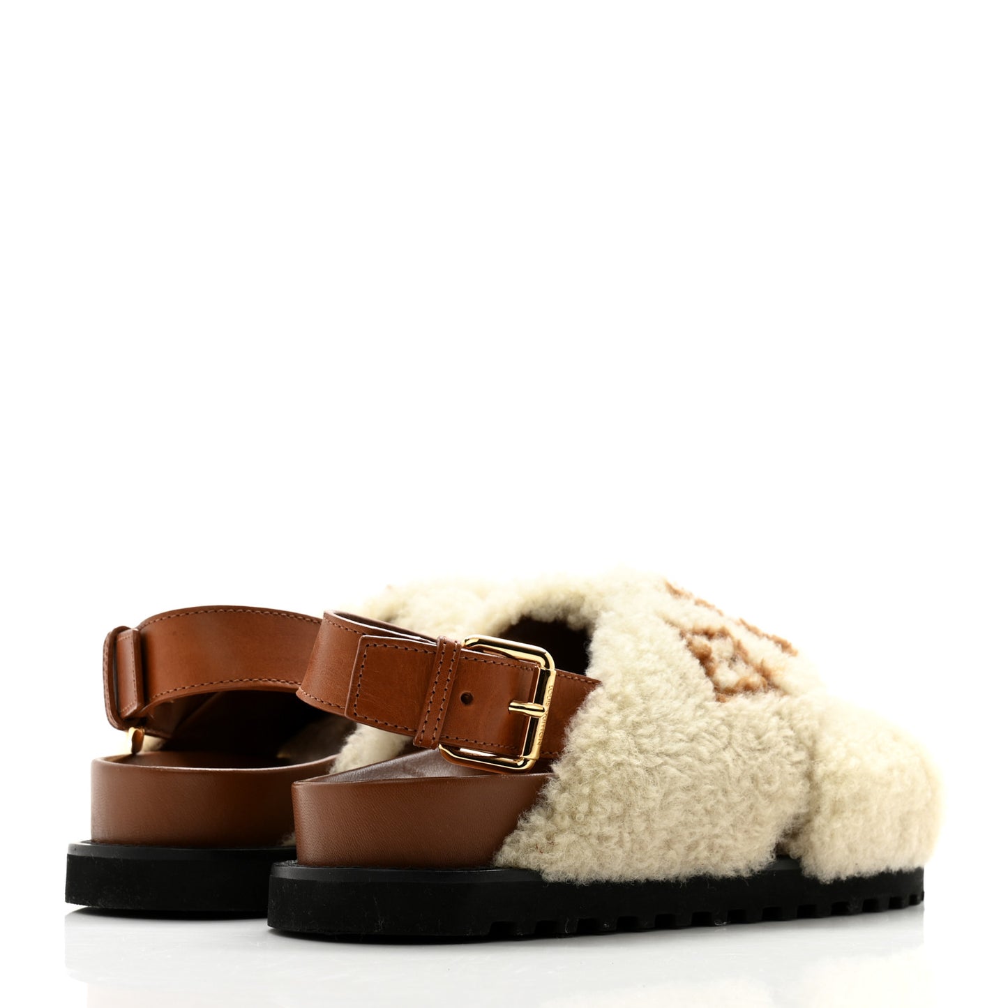 Shearling Paseo Flat Comfort Sandal 36.5 Nude