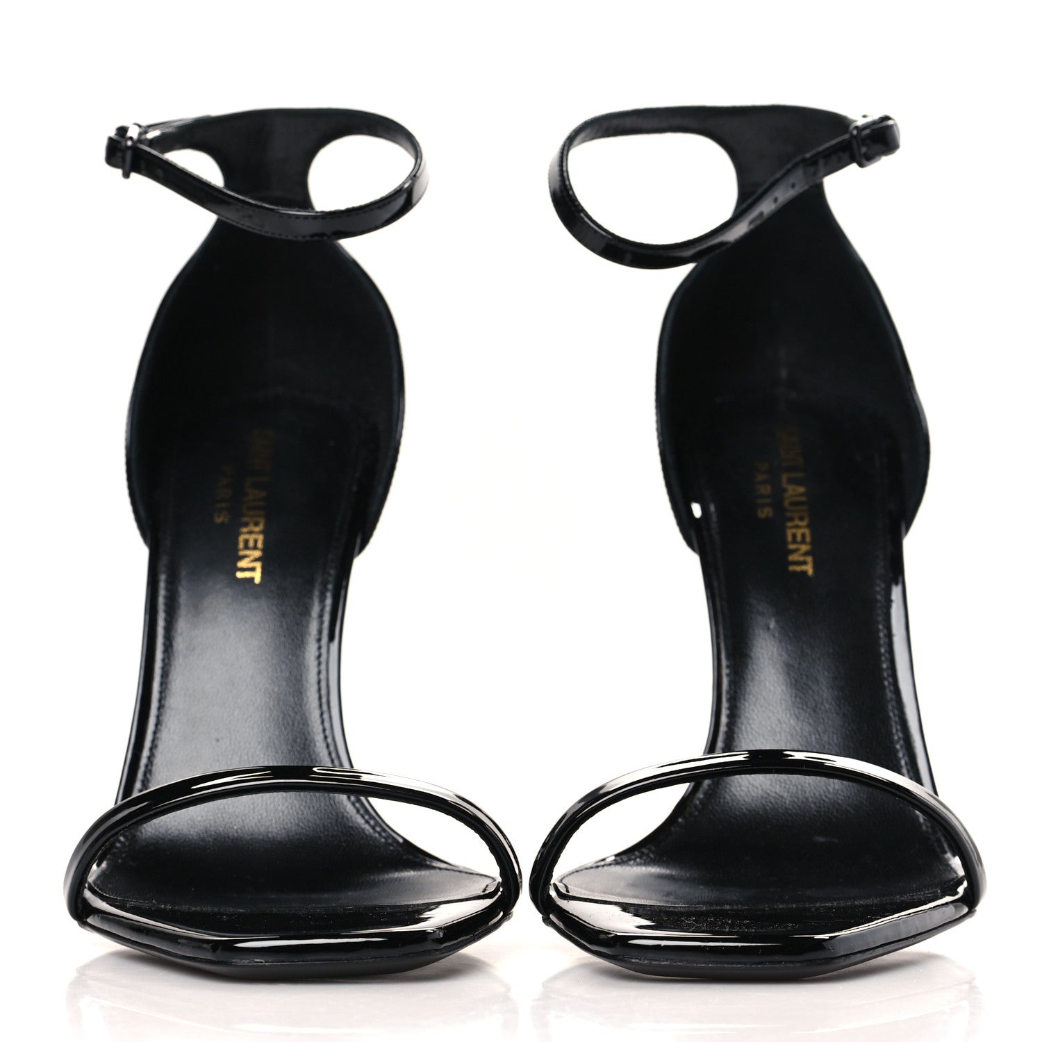 Saint Laurent Patent Calfskin Opyum 110 Sandals 38 Black 2 of 10