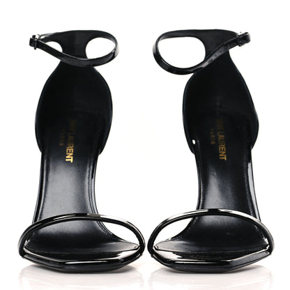 Saint Laurent Patent Calfskin Opyum 110 Sandals 38 Black 2 of 10