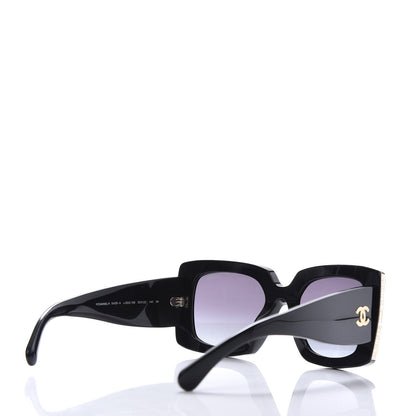 Chanel Acetate Rectangle Sunglasses 5435 Black 4 of 8