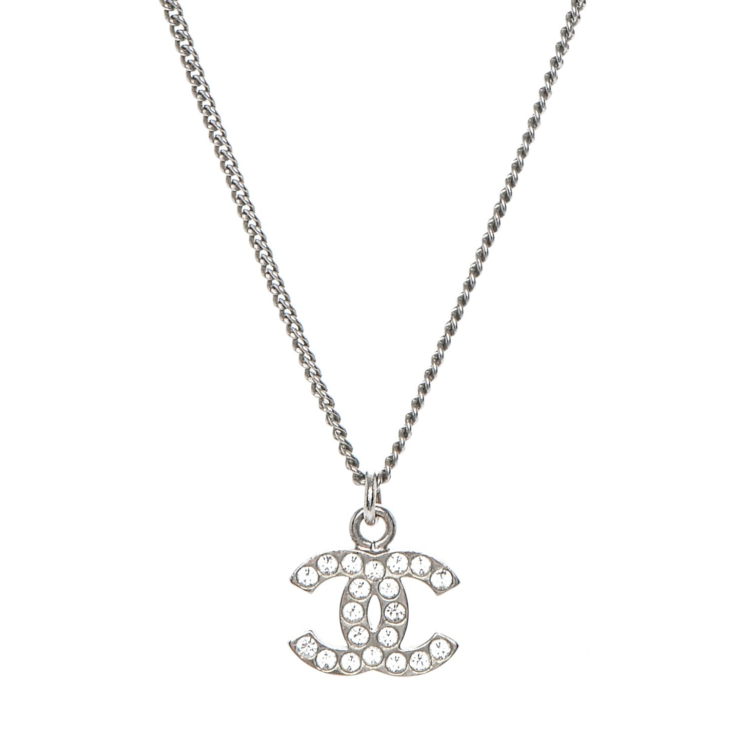 Crystal Timeless CC Necklace Silver
